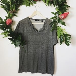 Theory gray button casual top ✨ size XL